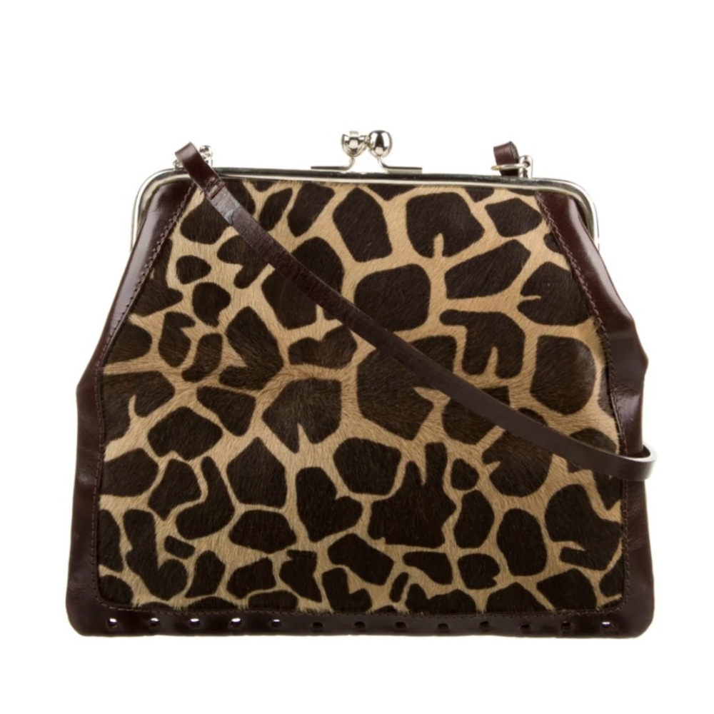 FENDI Vintage Leather-Trimmed Ponyhair Clutch